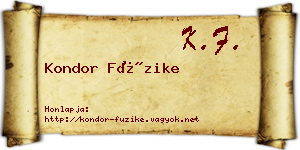 Kondor Füzike névjegykártya